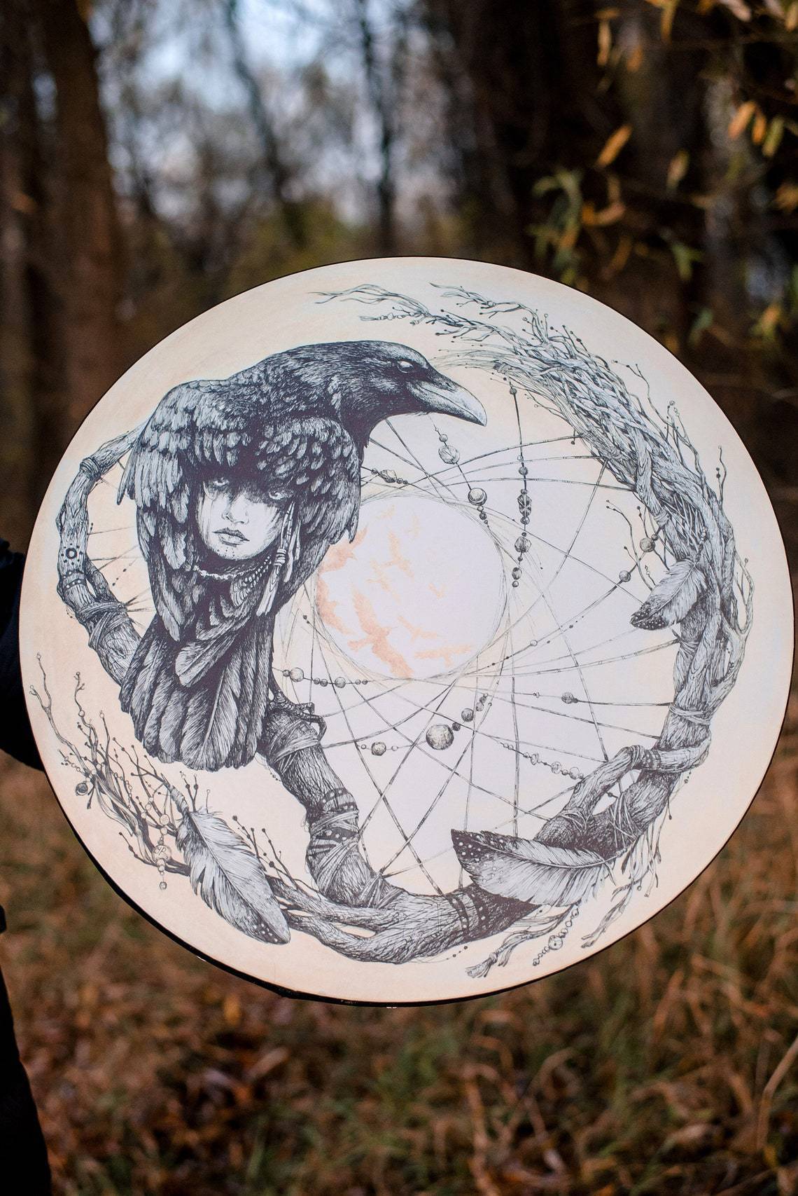 Shaman Drum Tree Of Life Siberian Spirit Music Musical Instrument Handmade Decorative Crafts