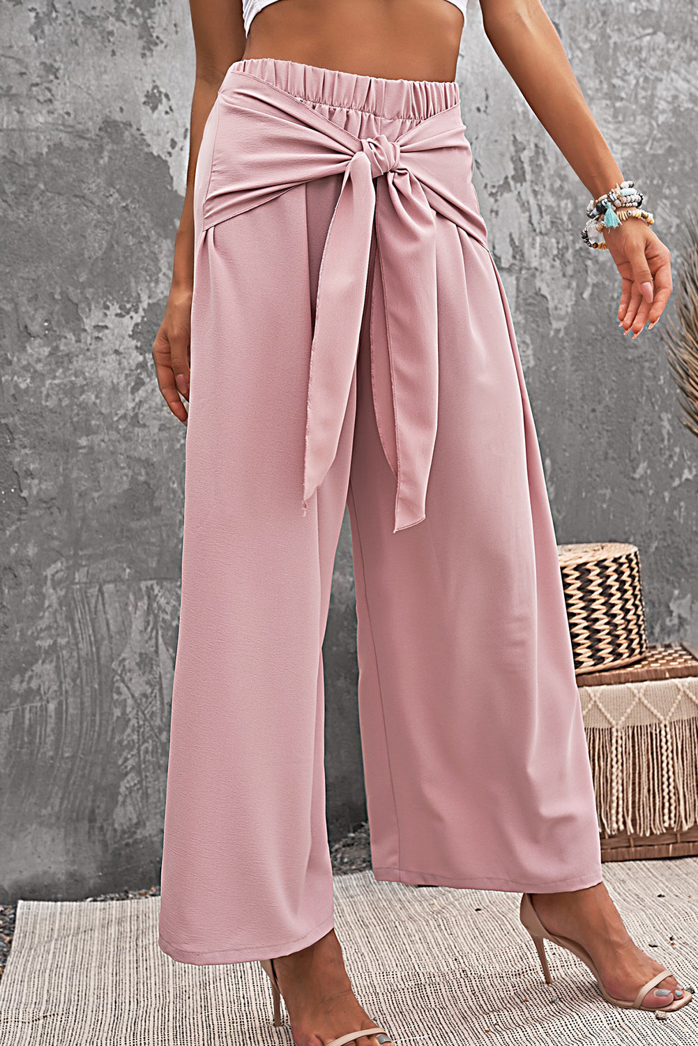 Tie Knot Wide Leg Pants