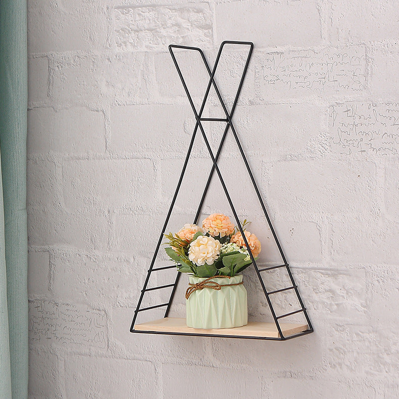 Perforated Nordic Iron Wall Triangle Decorative Shelf