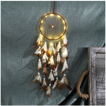 Indian Dreamcatcher Wind Chimes Feather Retro Furnishings Hanging Decoration Festival Gift Pendant