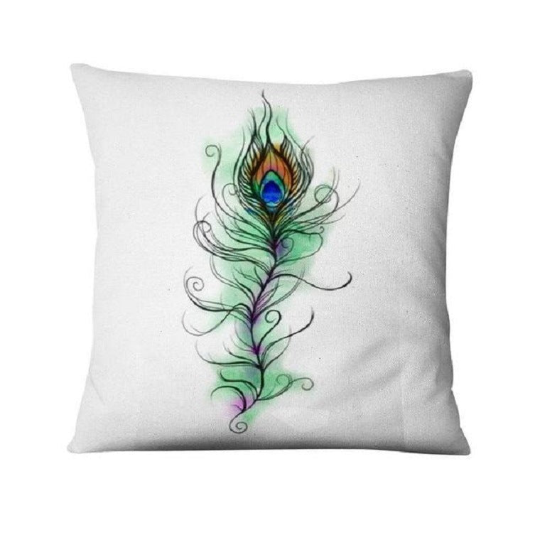 Peacock Feather Art Design Digital Printed Pillowcase