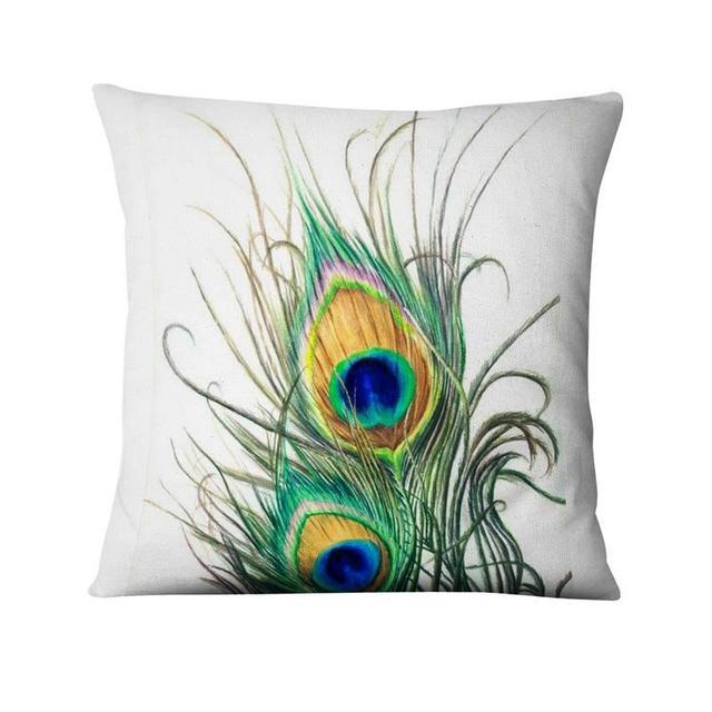 Peacock Feather Art Design Digital Printed Pillowcase