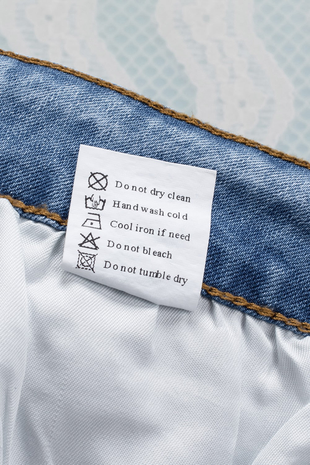 HAMMER AND FREE Graphic Cutout Ribbed Jeans