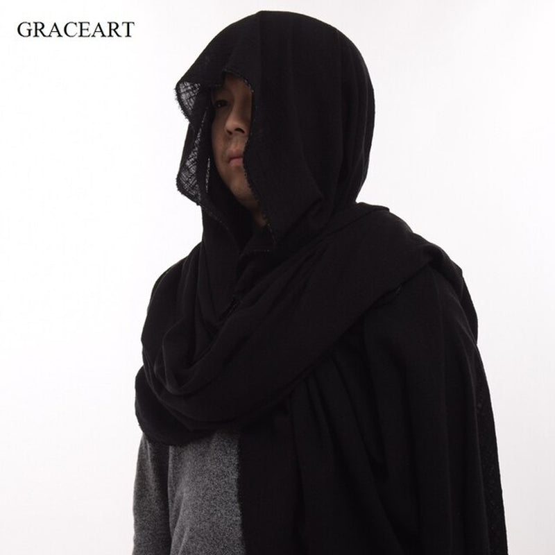 Post Apocalyptic Shawl Shaman Cowl Medieval Costume Hood Cloak Scarf Sash