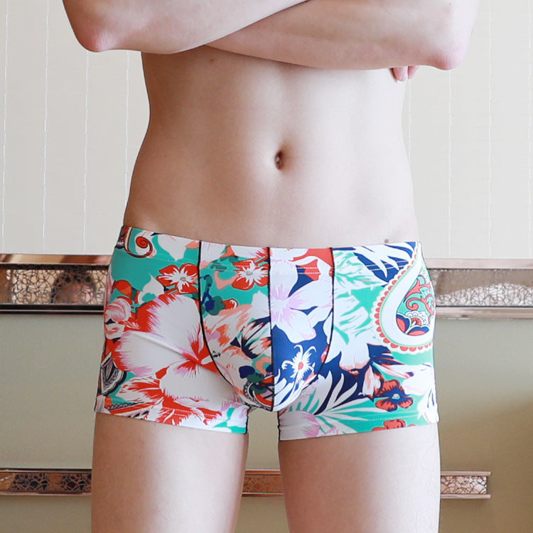 Summer Low-waisted Thin Ice Silk Men's Boxer Briefs