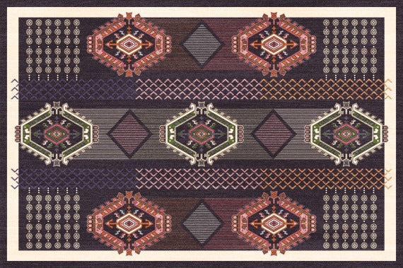Retro Boho Geometric Ethnic Living Room Bedroom Entry Door Rug