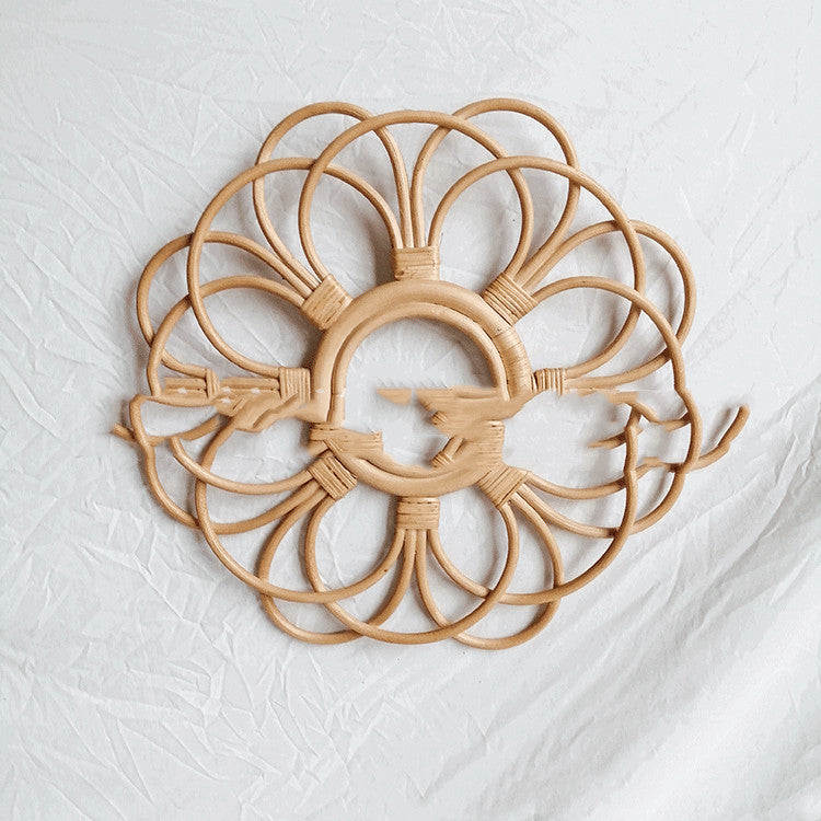 Nordic Creative Wall Decoration Hanging Rattan Mirror