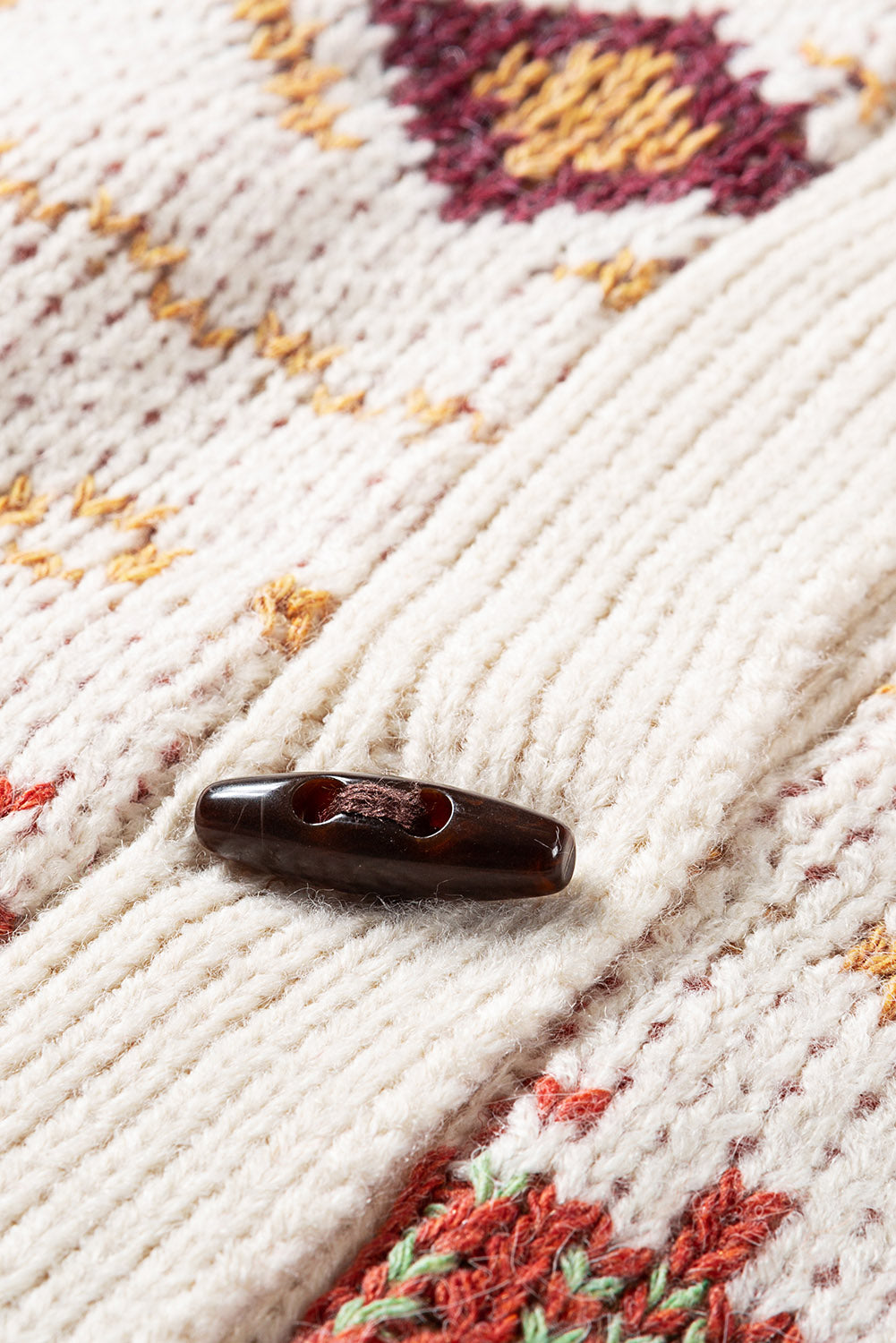 Multicolor Tribal Pattern V Neck Button Front Cardigan