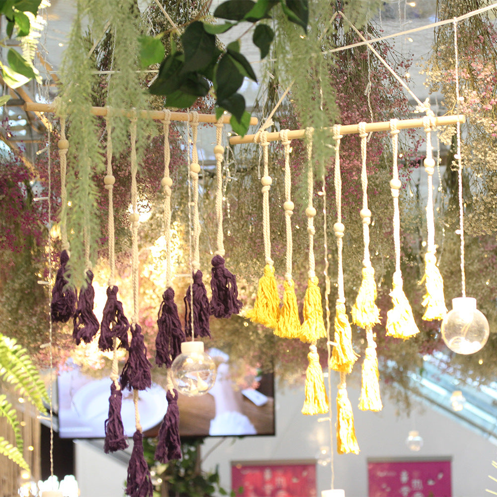 Nordic style woven photo wall woven tapestry