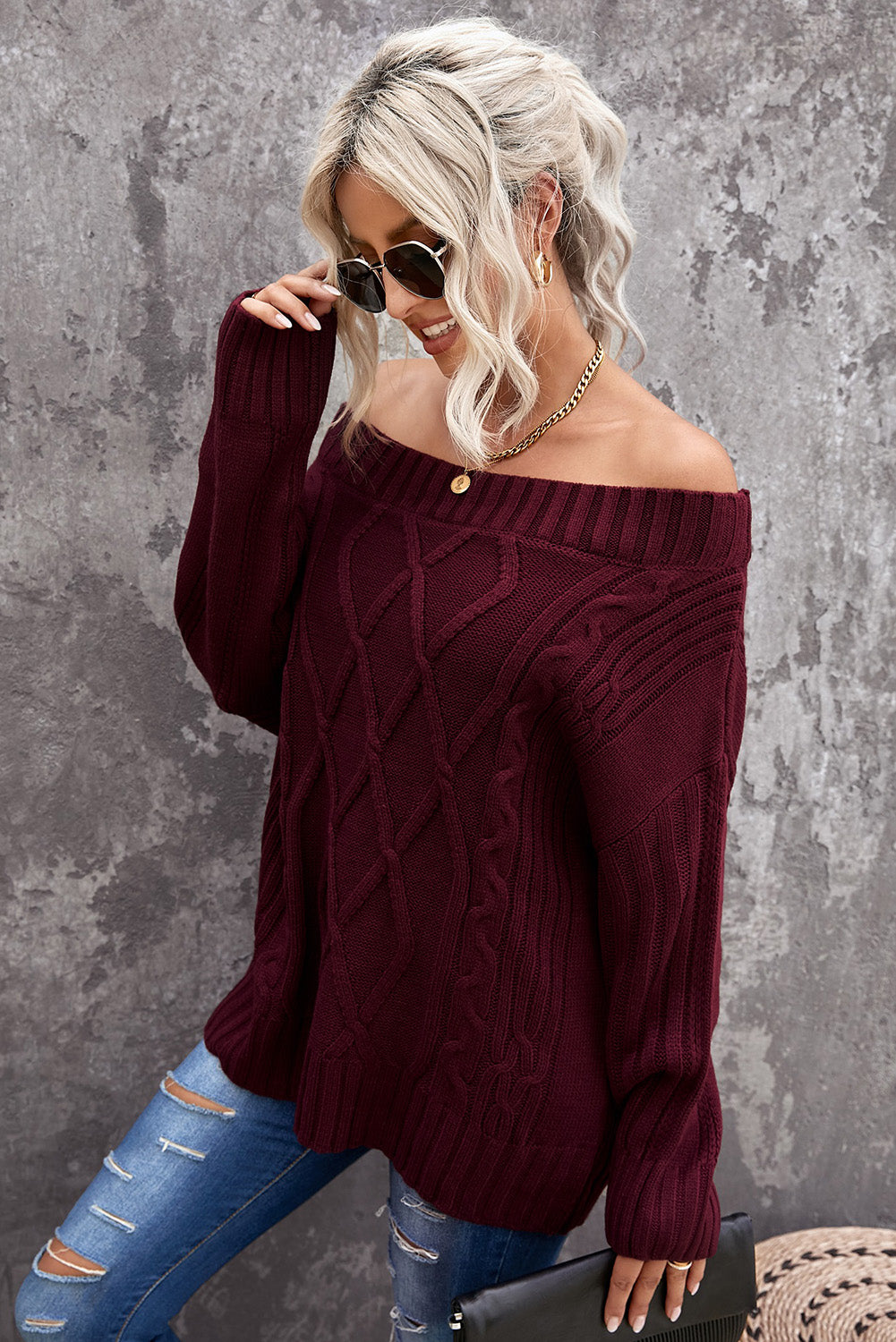 Off The Shoulder Winter Sweater