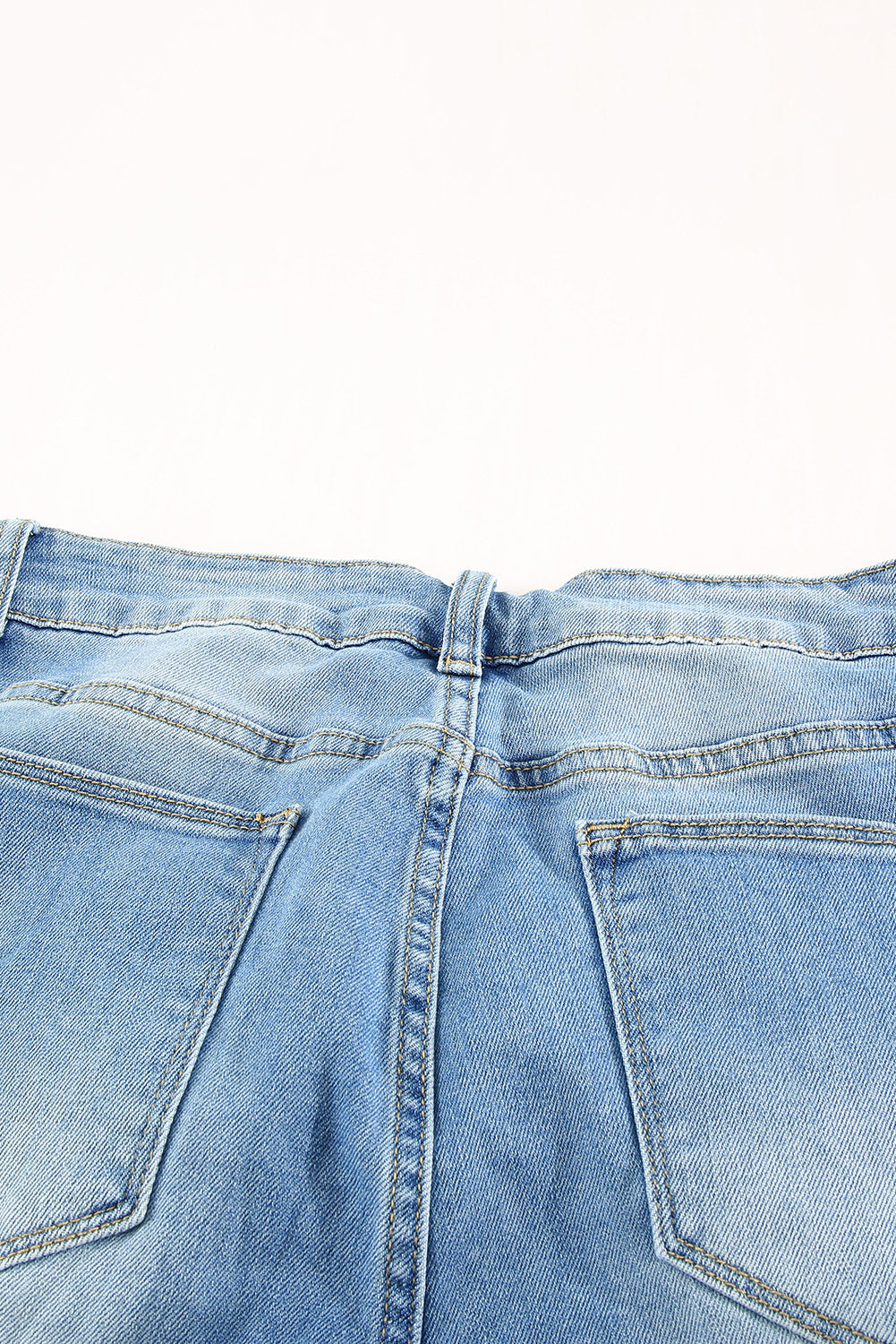 Dark Blue Mid Rise Button Front Flare Denim
