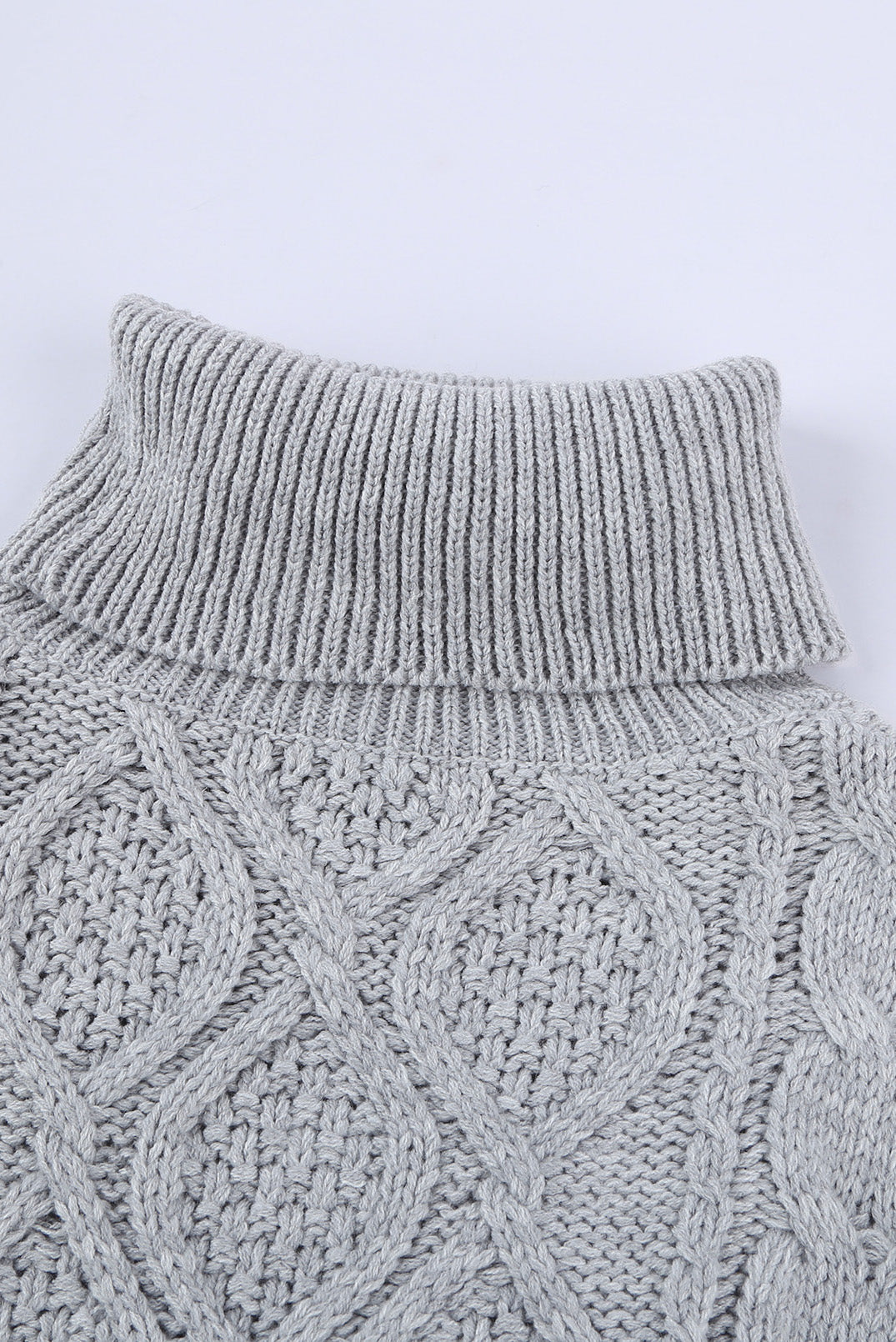 Turtleneck Cold Shoulder Textured Sweater