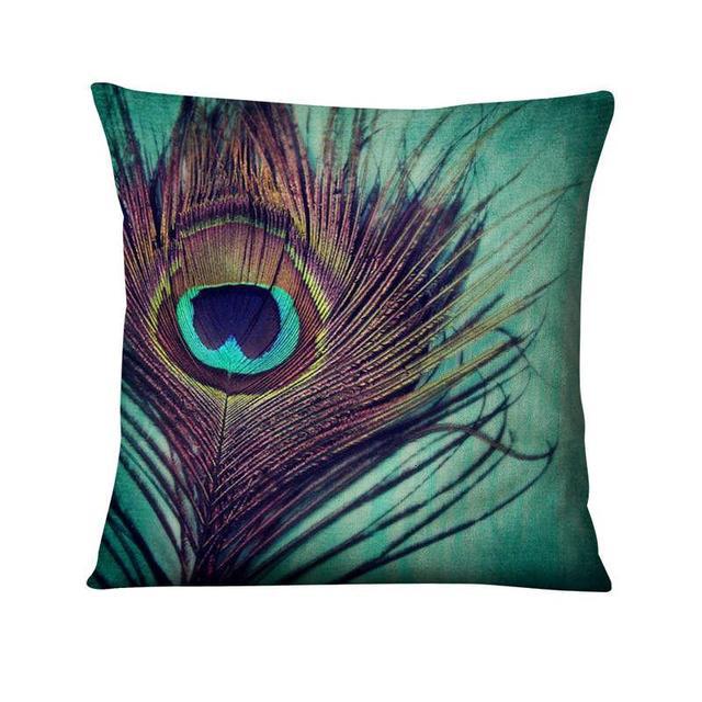Peacock Feather Art Design Digital Printed Pillowcase