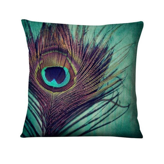 Peacock Feather Art Design Digital Printed Pillowcase