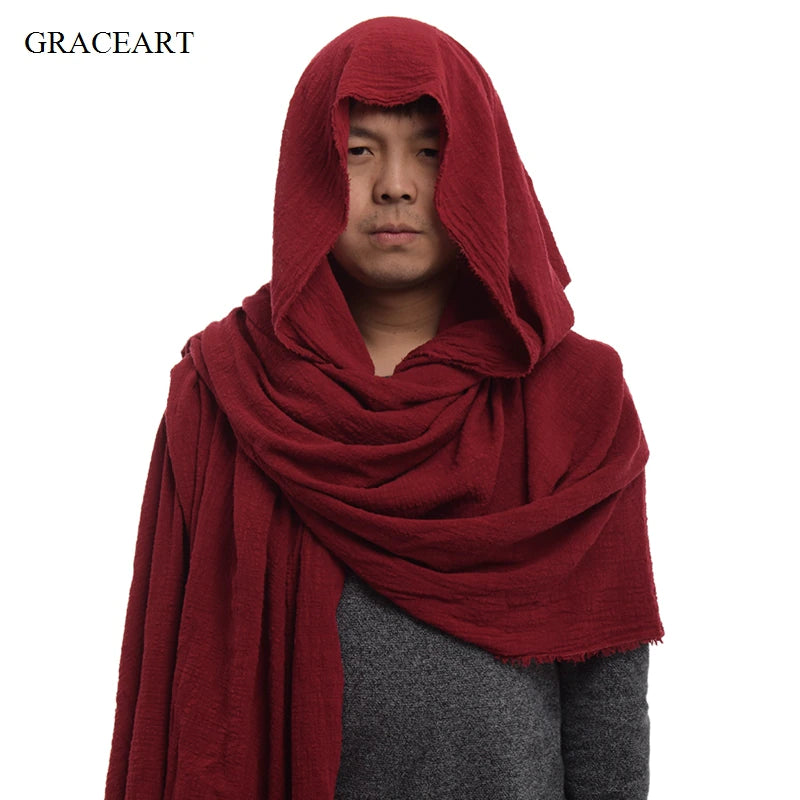 Post Apocalyptic Shawl Shaman Cowl Medieval Costume Hood Cloak Scarf Sash