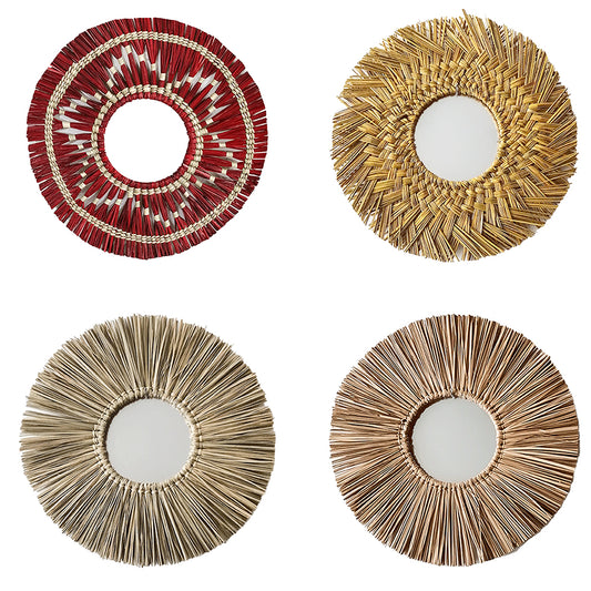 Nordic Style Retro Tassel Woven Wall-mounted Mirror