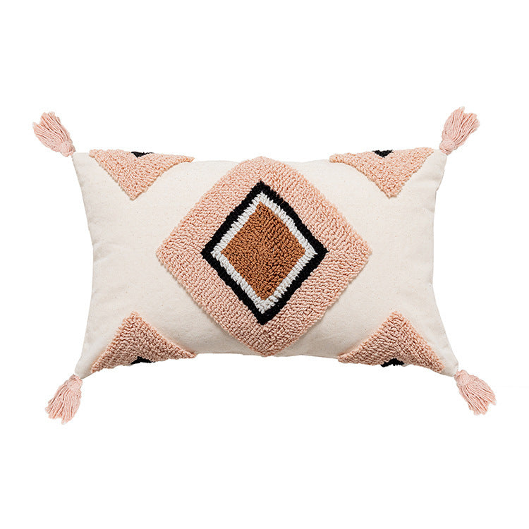 Geometric Shape Home Decoration Loop Velvet Pillowcase