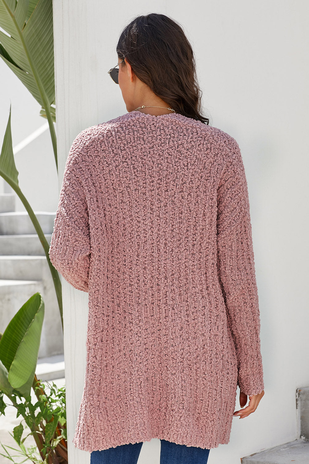 Dusty Pink Pebble Beach Textured Cardigan