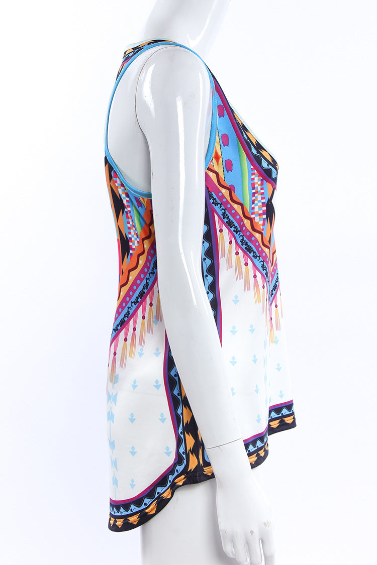 Summer New Ethnic Style Printed T-shirt