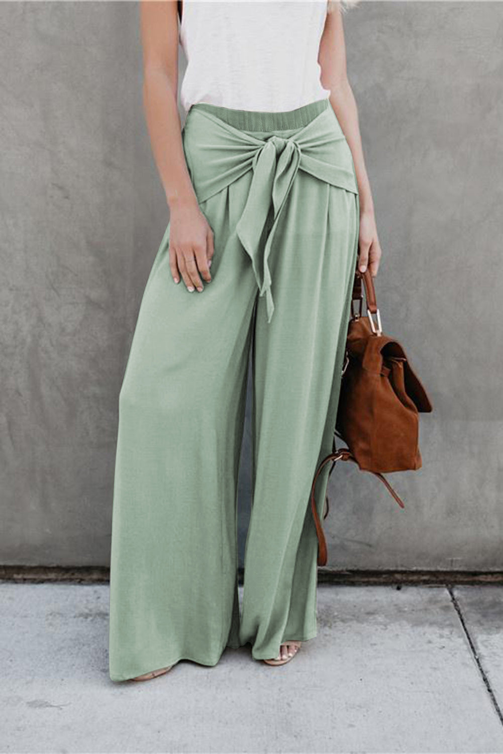 Tie Knot Wide Leg Pants