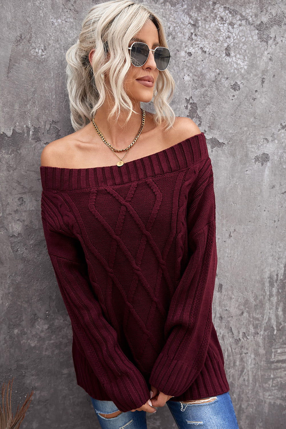 Off The Shoulder Winter Sweater