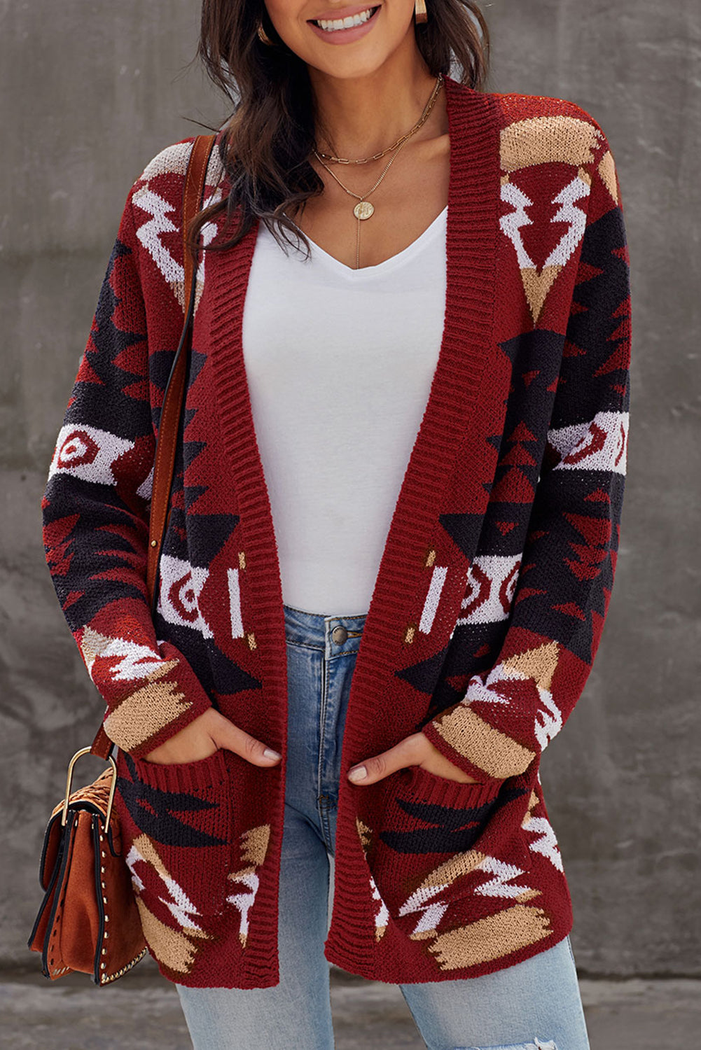 Moraga Pocketed Aztec Cardigan