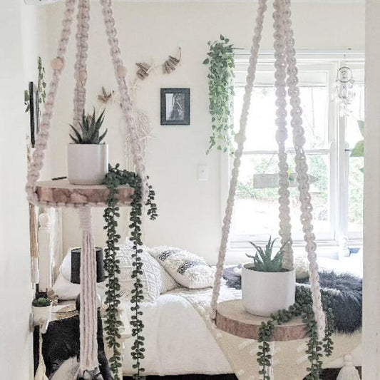 Nordic Hanging Tassel Woven Hanging Flower Stand