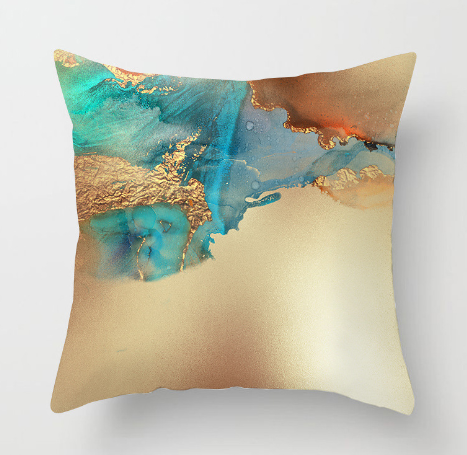 Nordic Watercolor Gold Foil Texture Printing Pillowcase