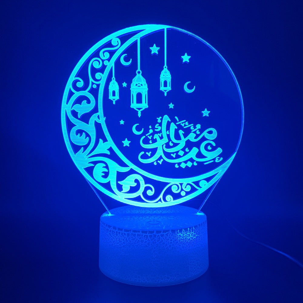 Religious 3D Night Light Christian Islam India Buddhism Colorful Energy Saving Lamp