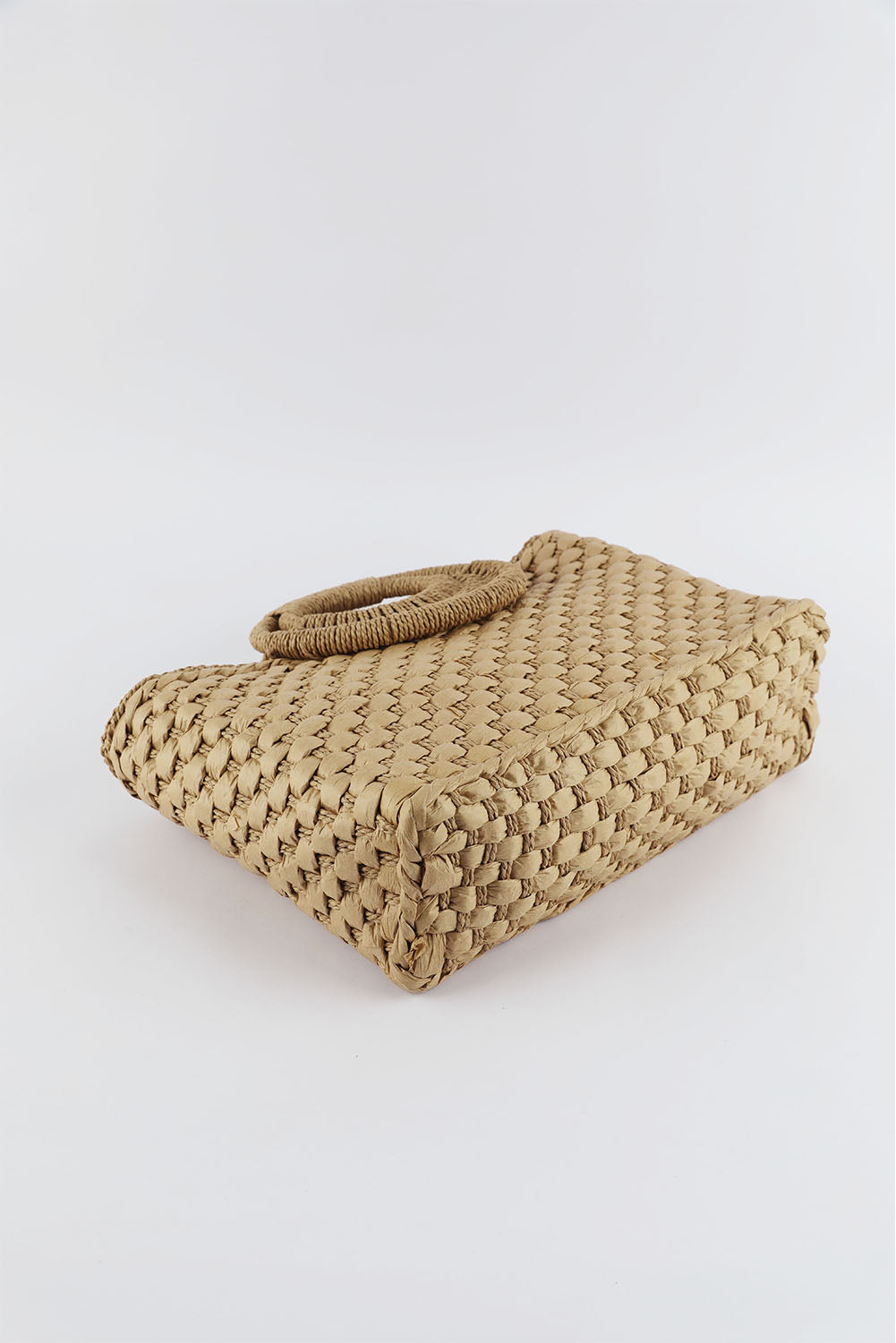 Khaki Vintage Square Portable Handwoven Beach Bag