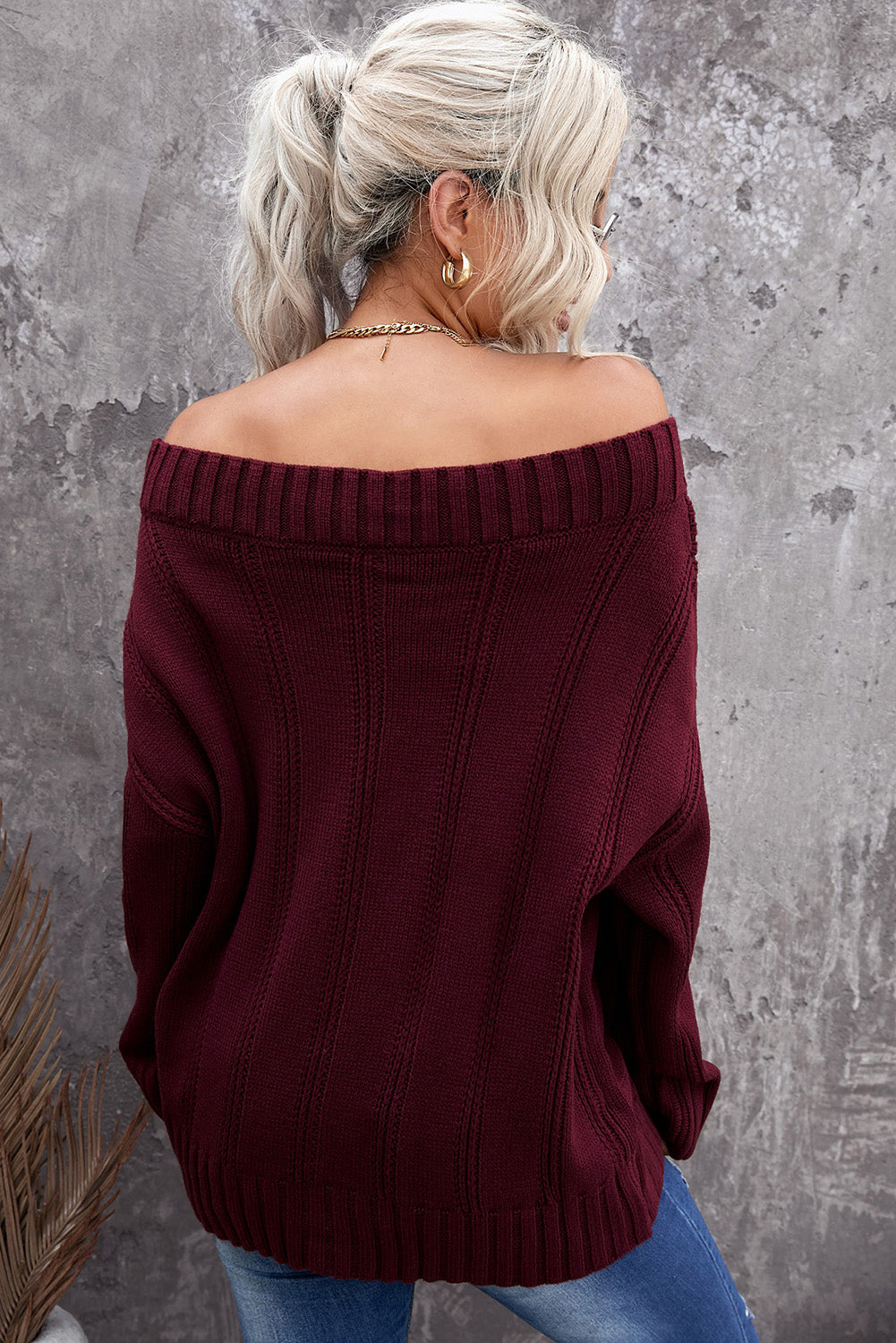 Off The Shoulder Winter Sweater