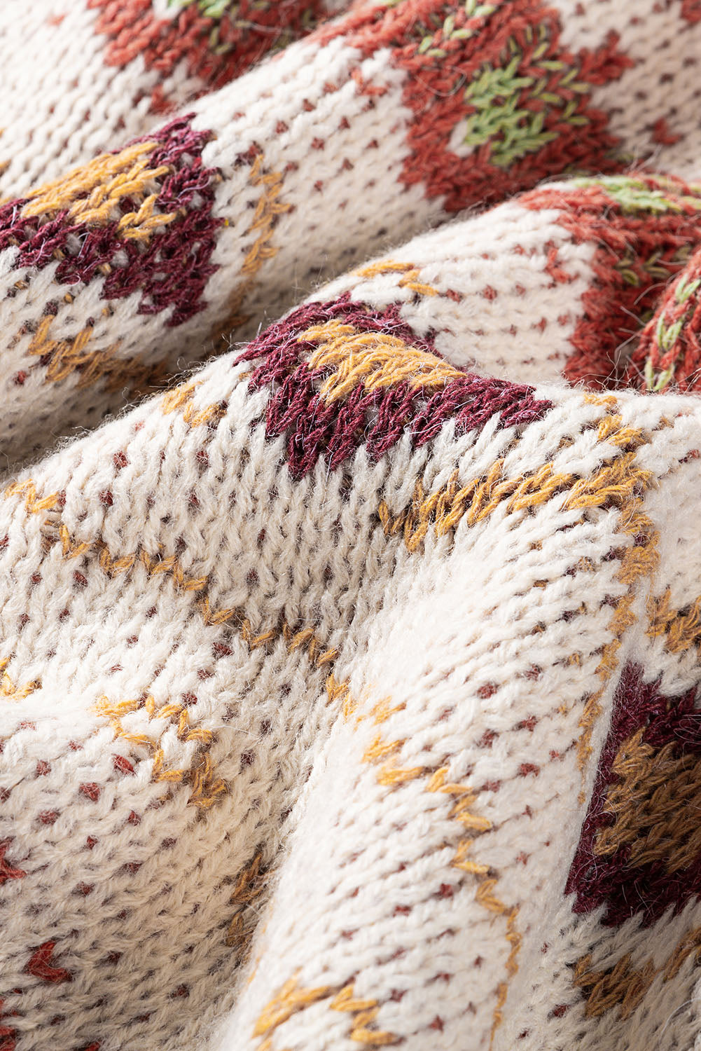 Multicolor Tribal Pattern V Neck Button Front Cardigan