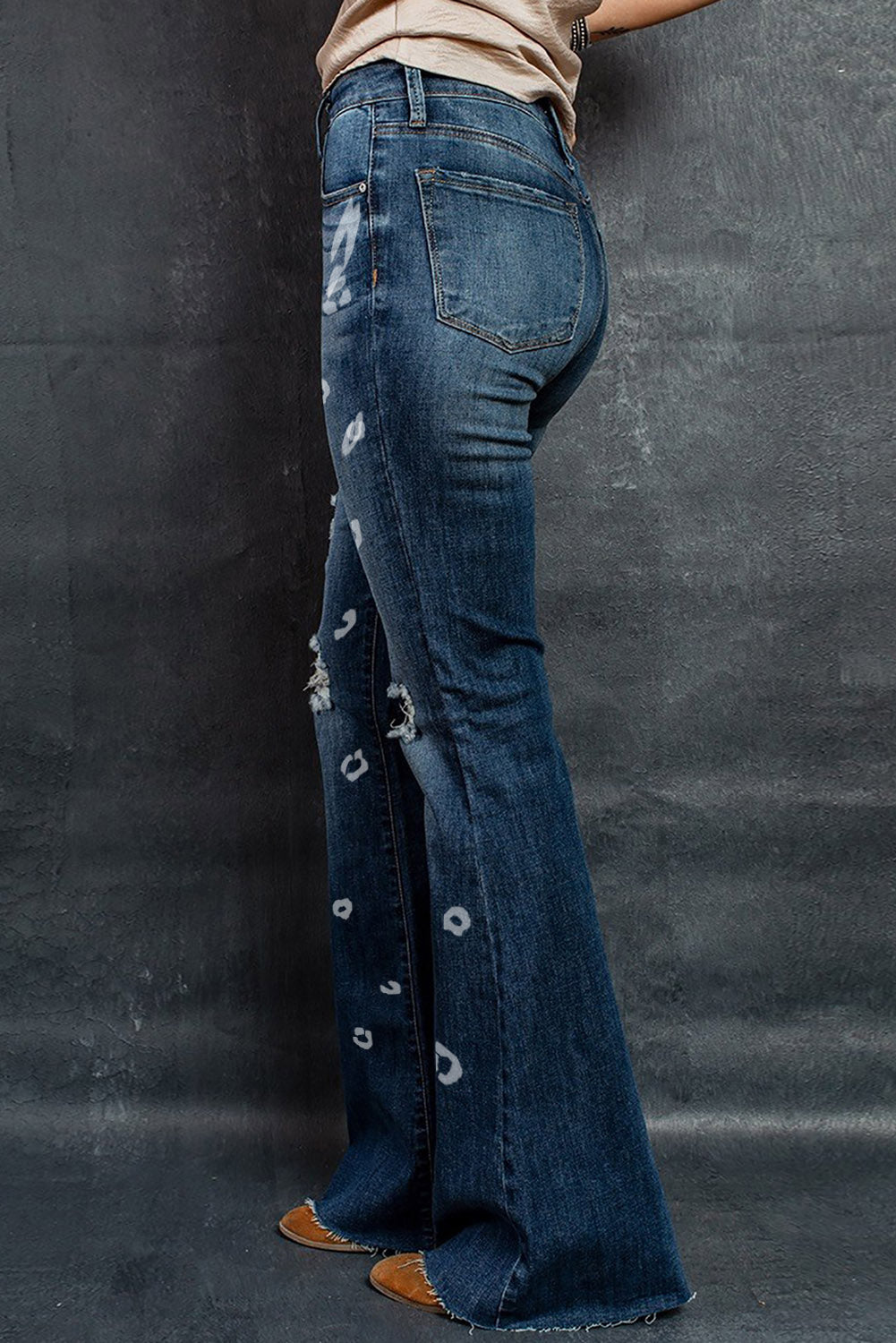 Dark Wash Mid Rise Flare Jeans