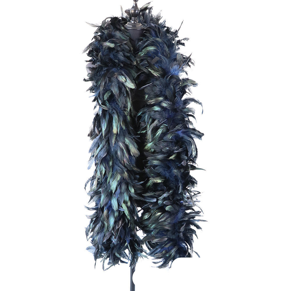 Purple Swimming Tops Catwalk Dress Up Colorful Chicken Feather Scarf Accessories Velvet Dance