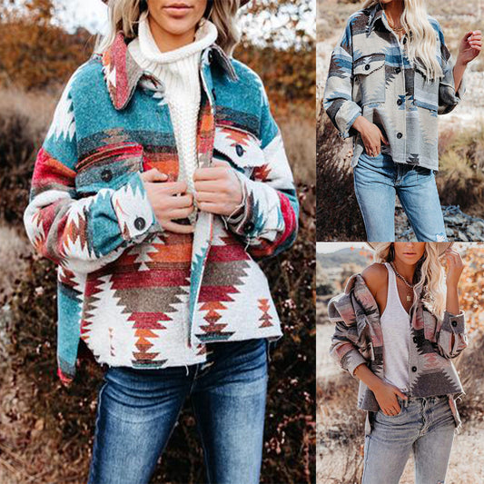 Autumn And Winter New Retro Ethnic Geometry