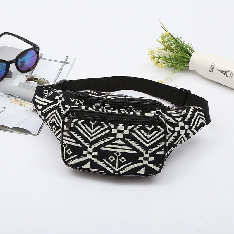Ethnic Style Outdoor Multifunctional Canvas Belt Bag