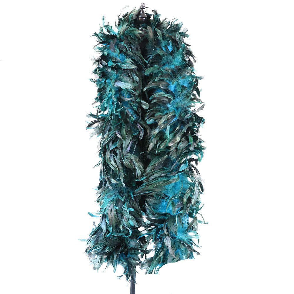 Purple Swimming Tops Catwalk Dress Up Colorful Chicken Feather Scarf Accessories Velvet Dance