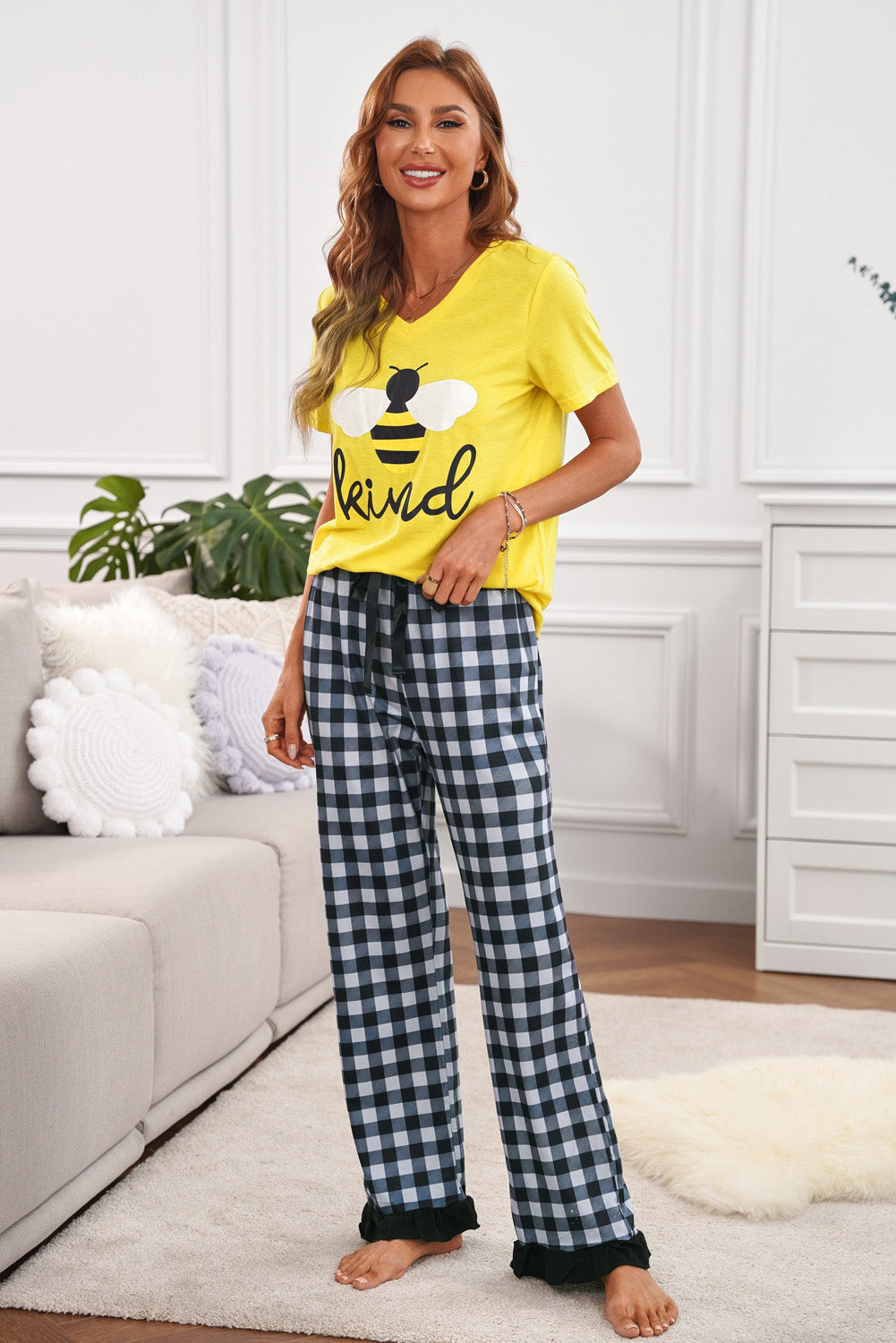 Sunflower hello sunshine Print Tee and Pants Lounge Set