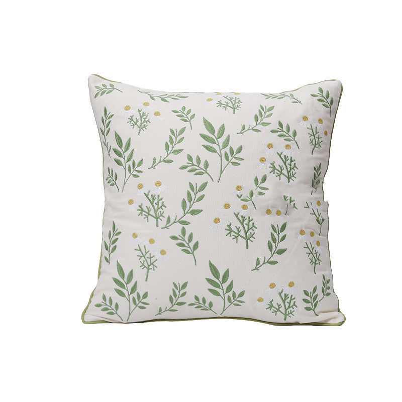 Home Embroidery Plants And Flowers Pillow