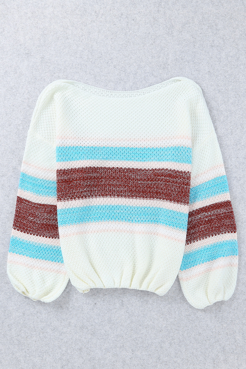 Striped Pattern Texture Knit Sweater