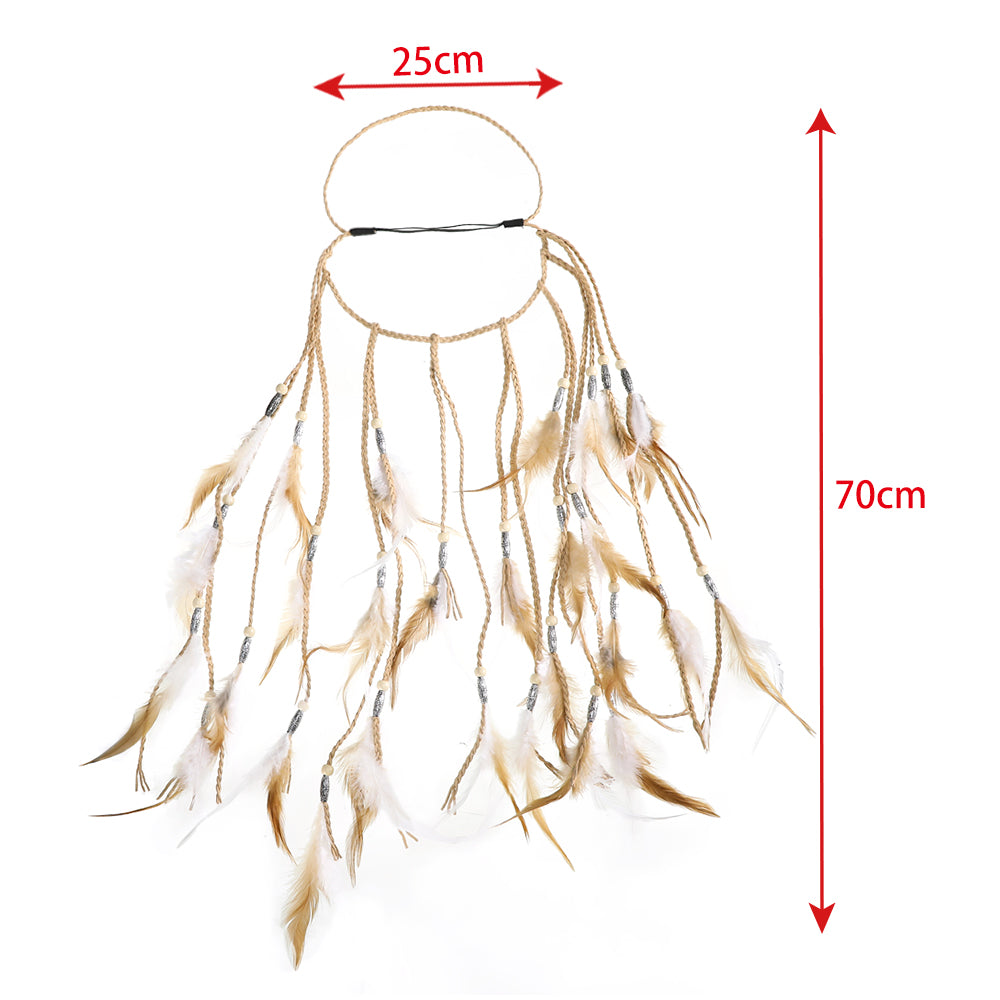 Ancient Feather Hair Band Of Bohemian Ethnic Dance Tribe