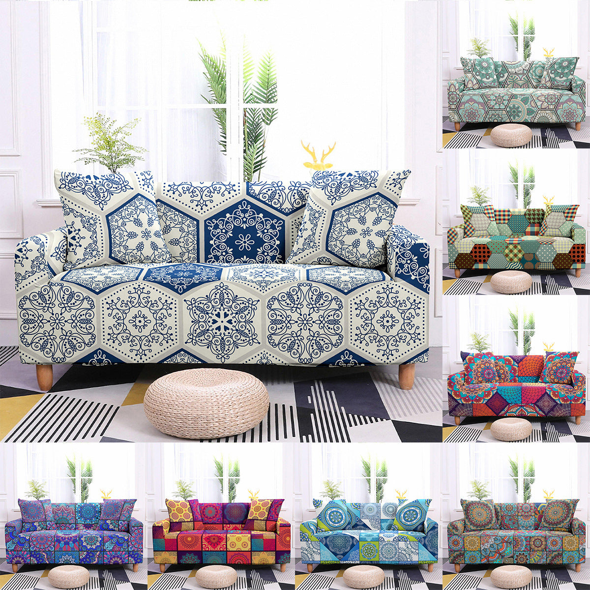 Boho Style Sofa All-inclusive Non-slip Elastic Cover