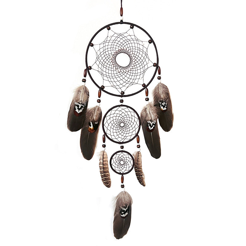 Feather Three Ring Dream Catcher