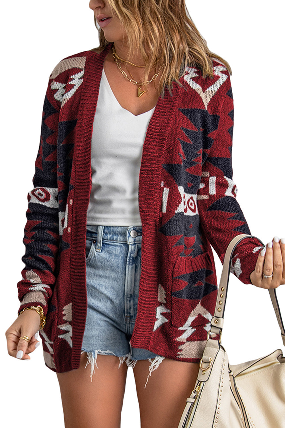 Moraga Pocketed Aztec Cardigan