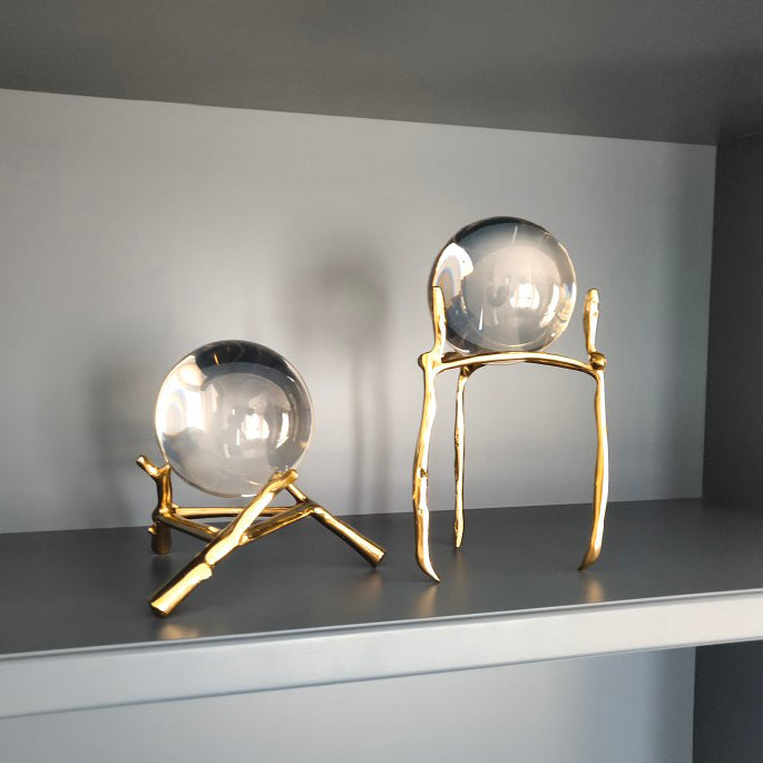 Pure Copper Topaz Crystal Ball Ornaments Nordic