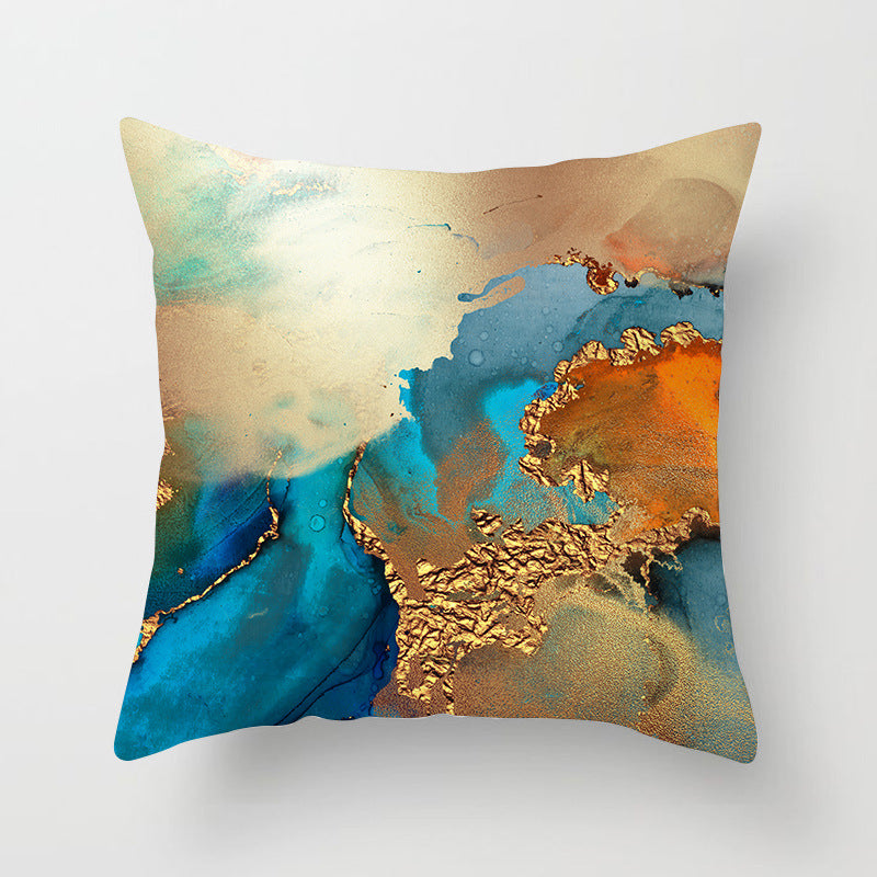 Nordic Watercolor Gold Foil Texture Printing Pillowcase