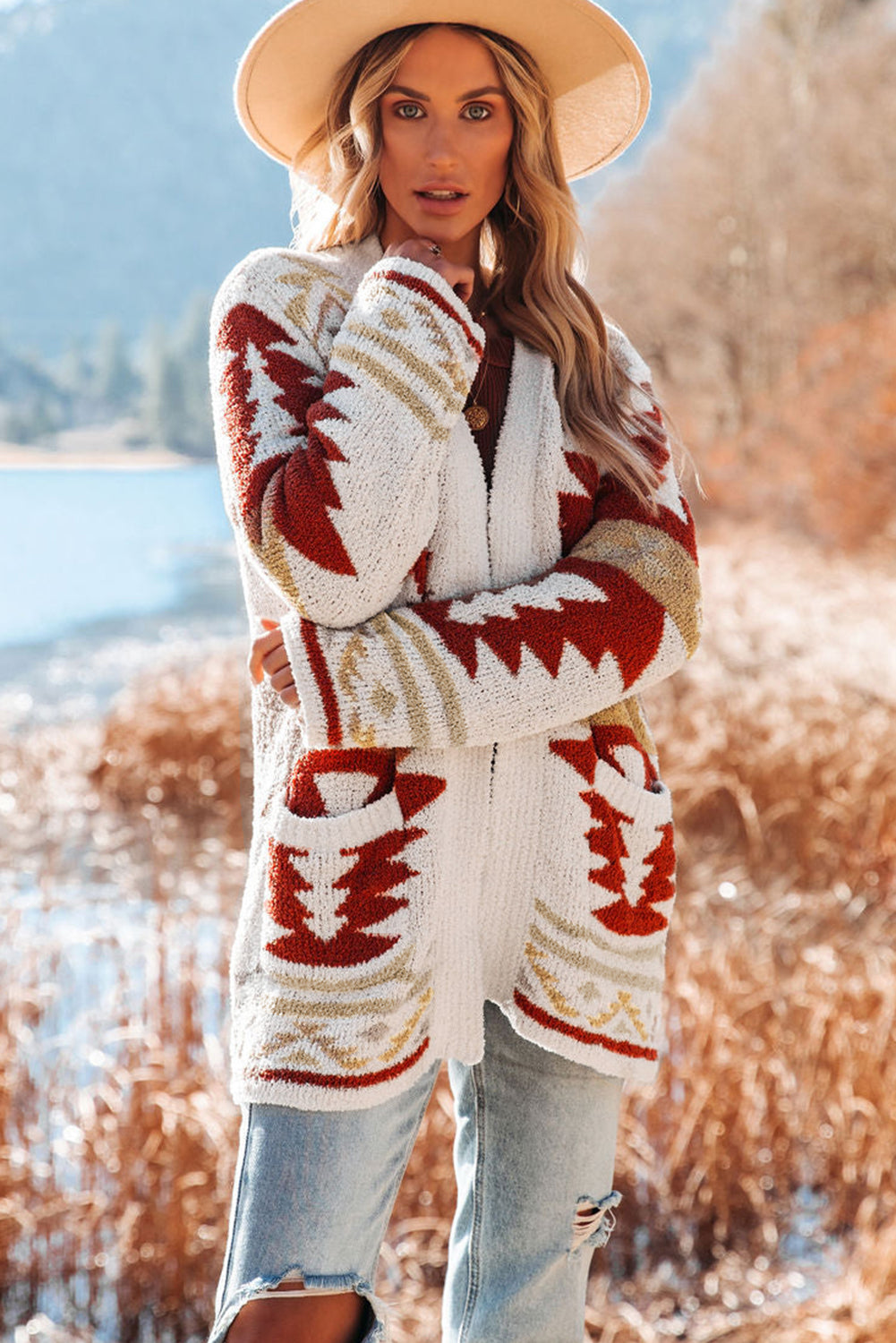 Moraga Pocketed Aztec Cardigan