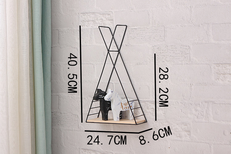 Perforated Nordic Iron Wall Triangle Decorative Shelf