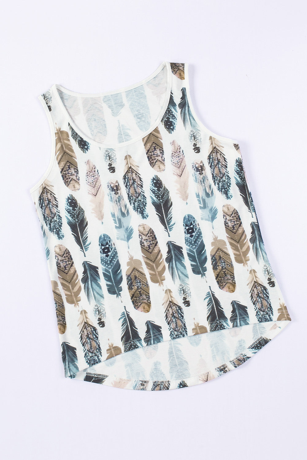 Multicolor Aztec Feather Tank Top