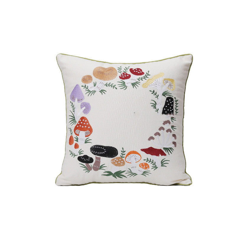 Home Embroidery Plants And Flowers Pillow